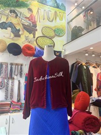 Áo khoác nhung lụa khâu X