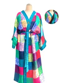 Kimono lụa ghép vải
